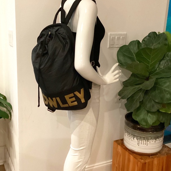 Cynthia Rowley Handbags - Cynthia Rowley Neoprene and Nylon Backpack Black / Gold Medium